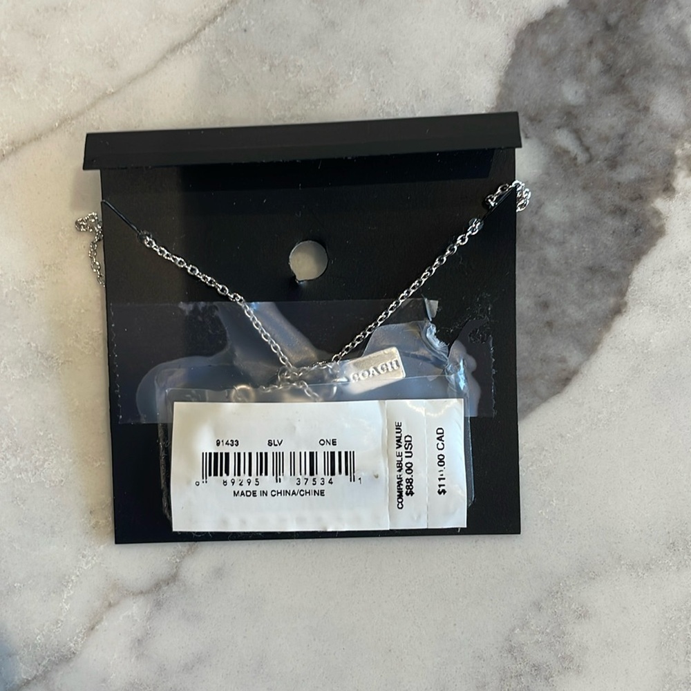 Coach Silver Necklace Minimalist Design - Picture 2 of 5